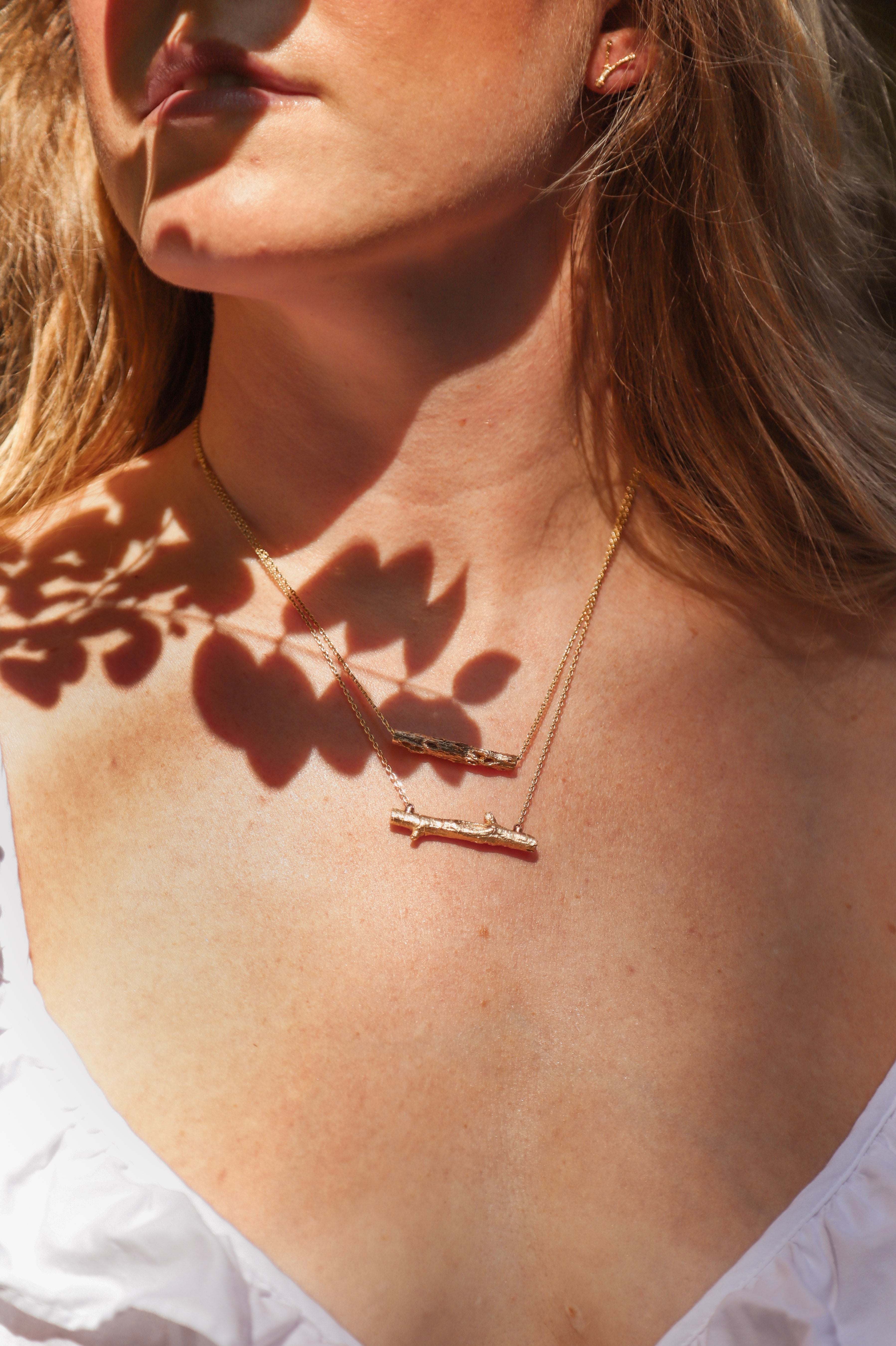 Group golden hollows kindling necklace 14k yellow gold model 8839