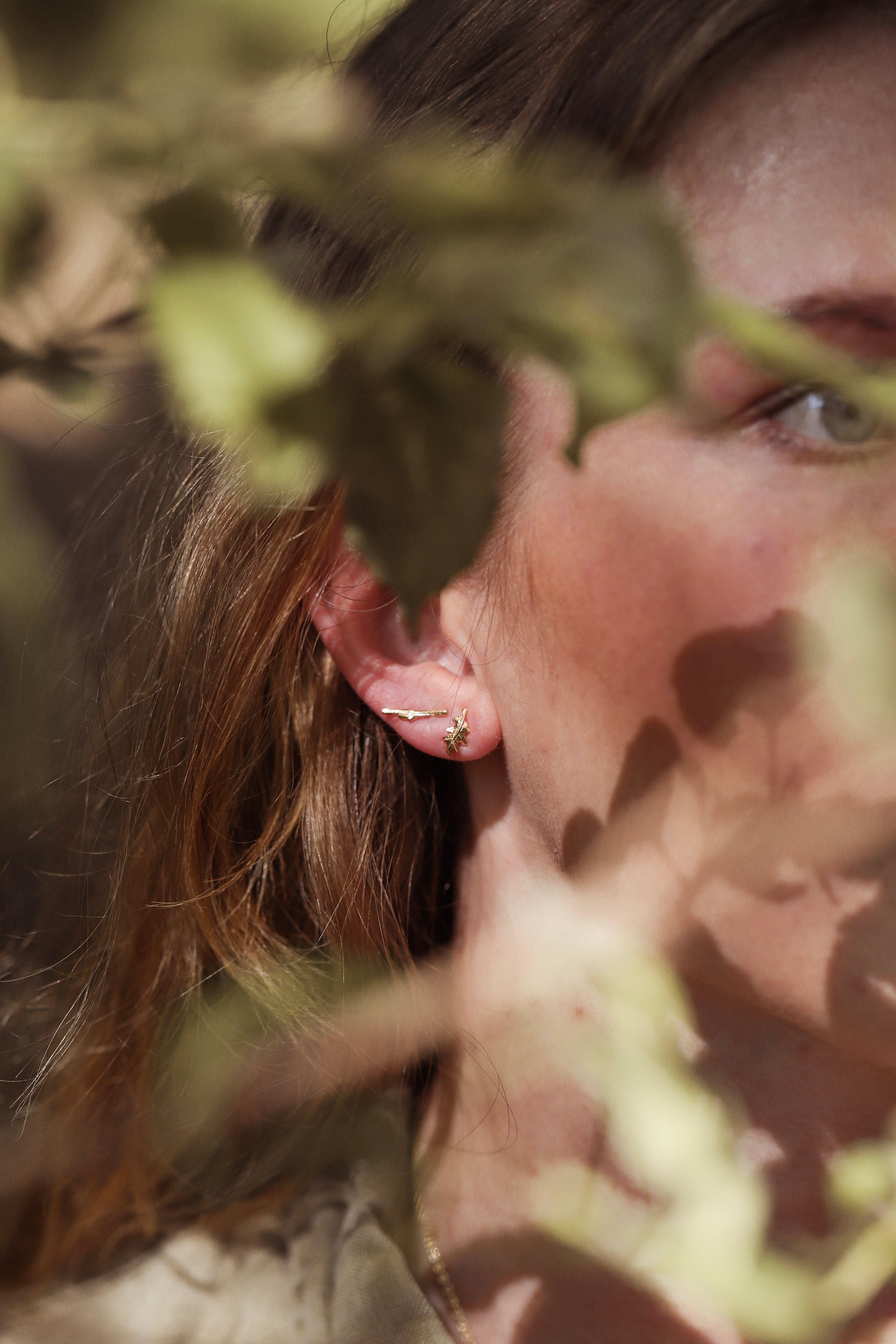 Group golden stem autumn earring 14k yellow gold model 8475 6f9e972a bf48 498a 8676 8e2bdd7f3e35